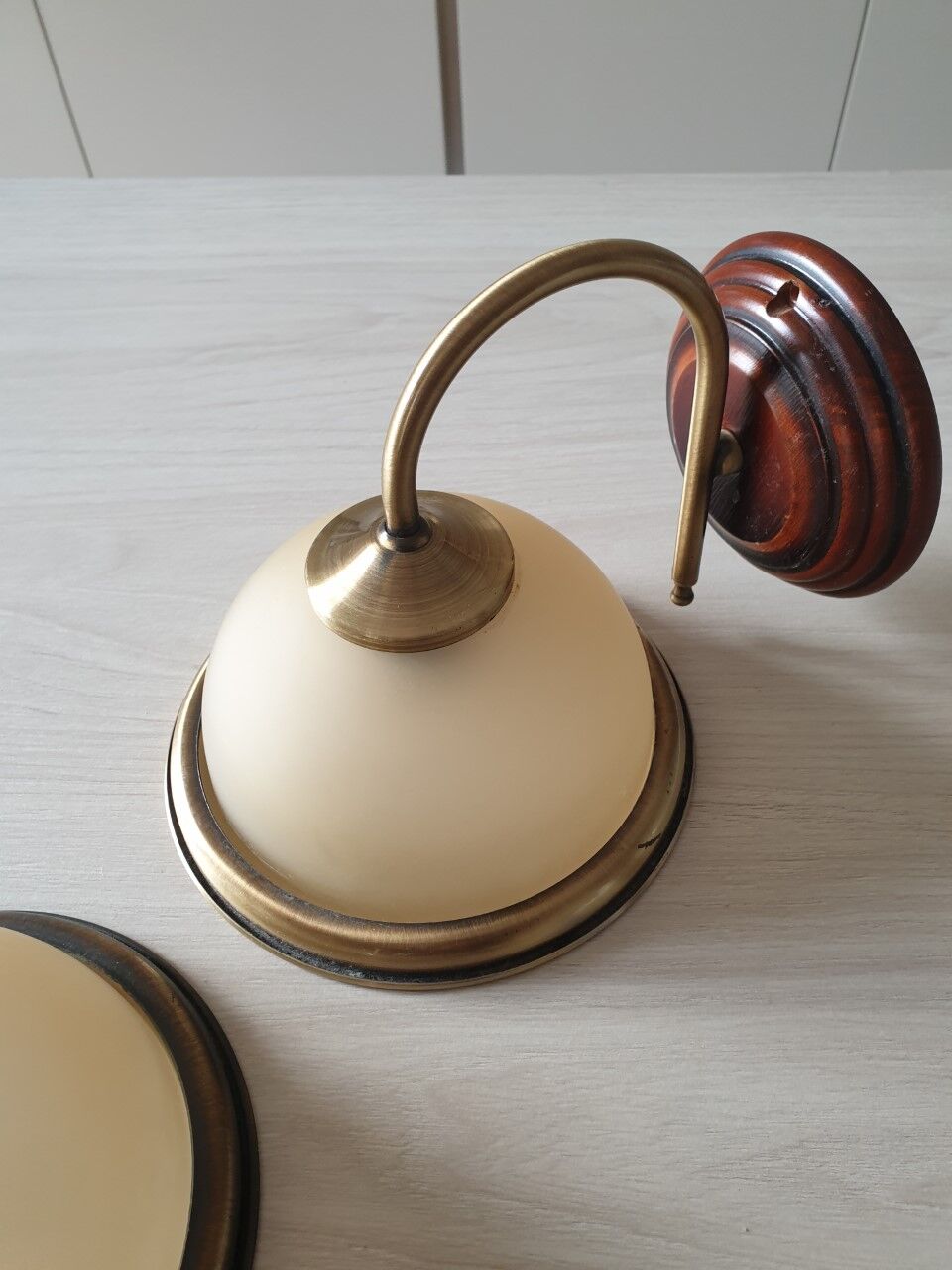 Pair of opaline wall lamps