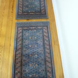 Wool carpet 60 x 120 blue with stars