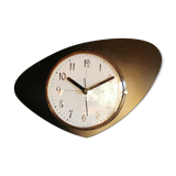 Vintage formica clock asymmetrical silent wall clock "black odo"