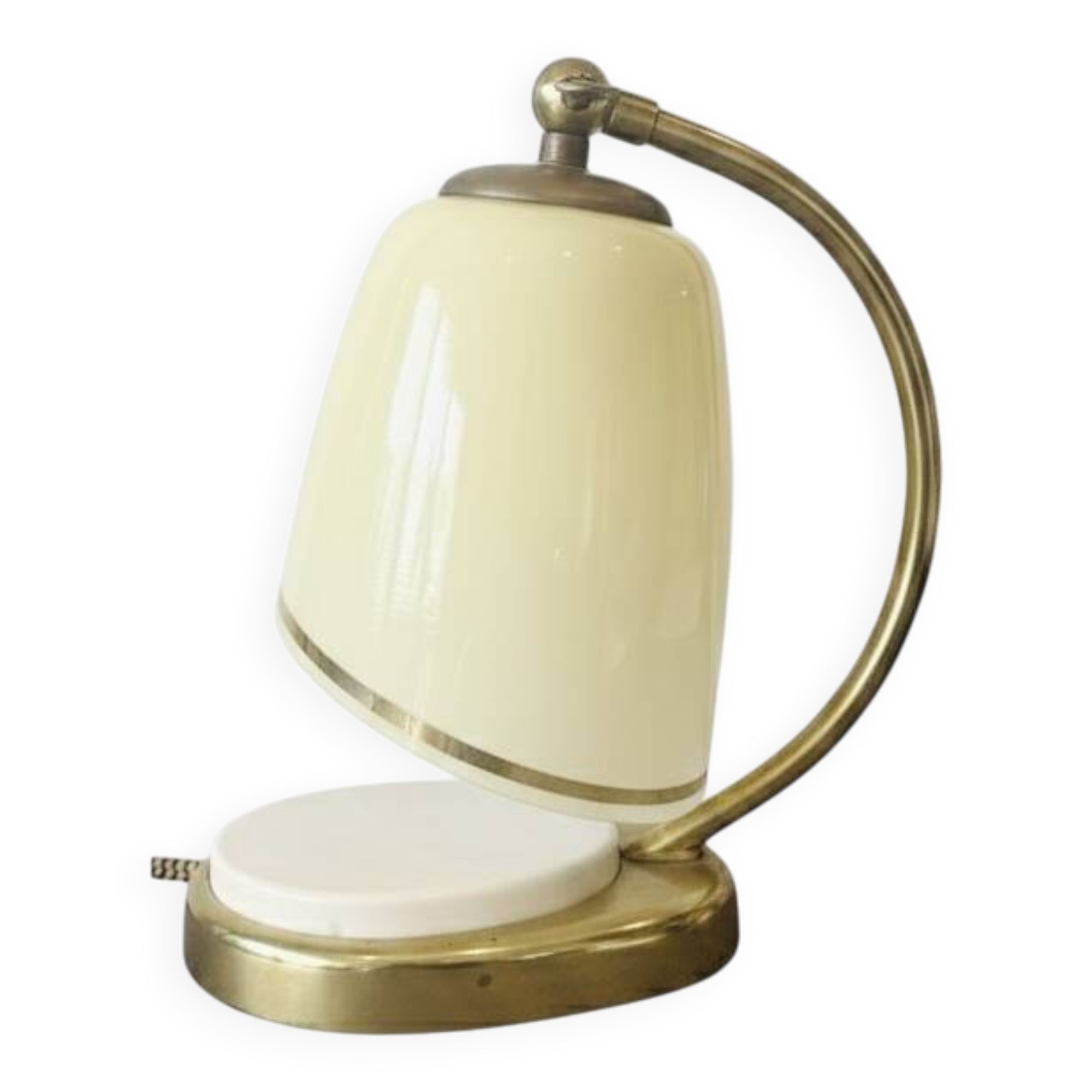 Bauhaus / Modernist lamp brass/bakelite & opaline Mid Century 1940-50