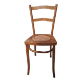 Chaise de style bistrot en bois blond 1940