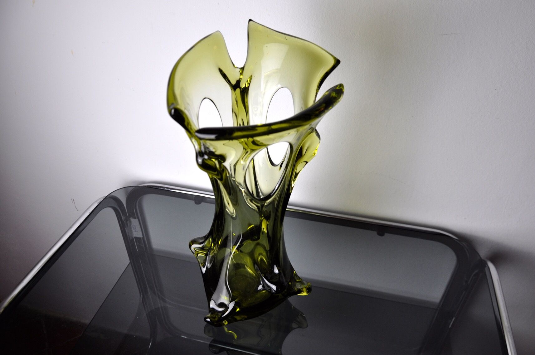 Vase seguso vert en verre de murano, italie, 1960