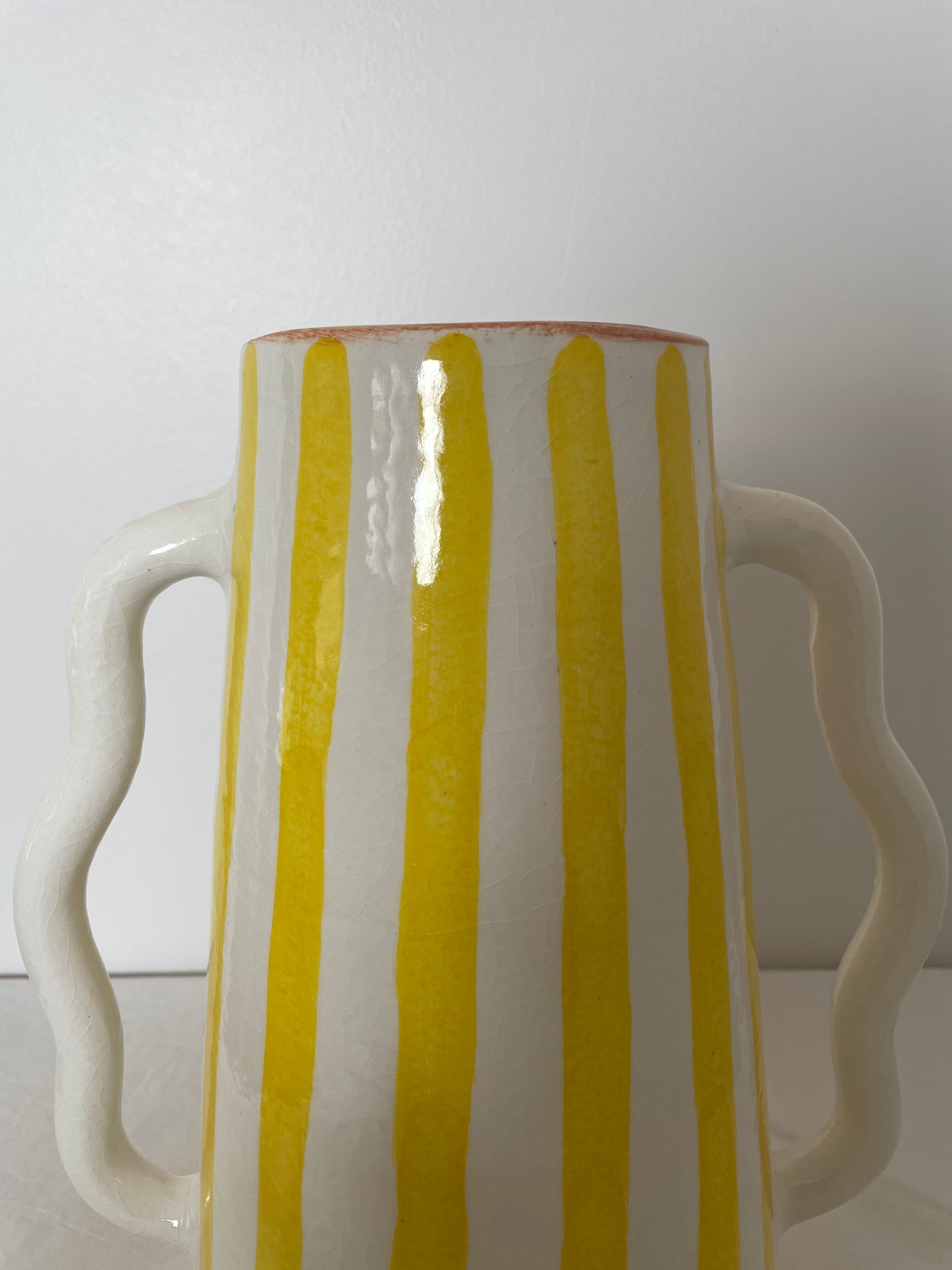 Handmade abstract wavy ceramic vase