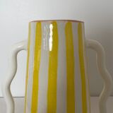 Handmade abstract wavy ceramic vase