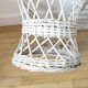 Fauteuil enfant corbeille rotin blanc
