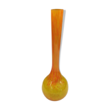 Vase soliflore orange et jaune vintage, signé