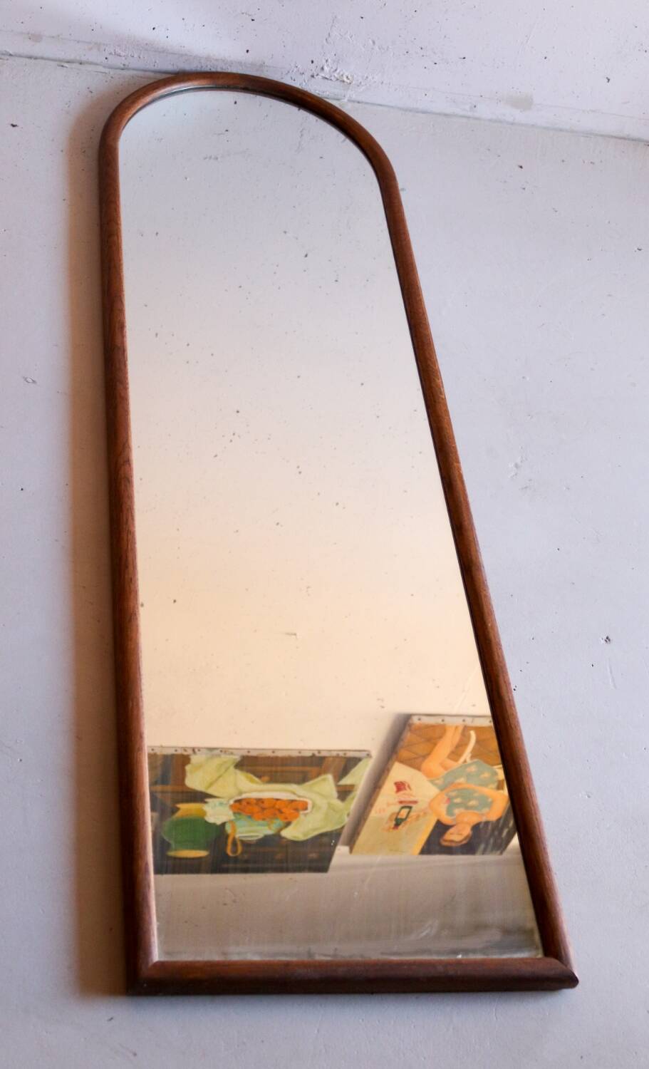 Large vintage wooden wall mirror