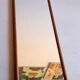 Grand miroir mural en bois vintage