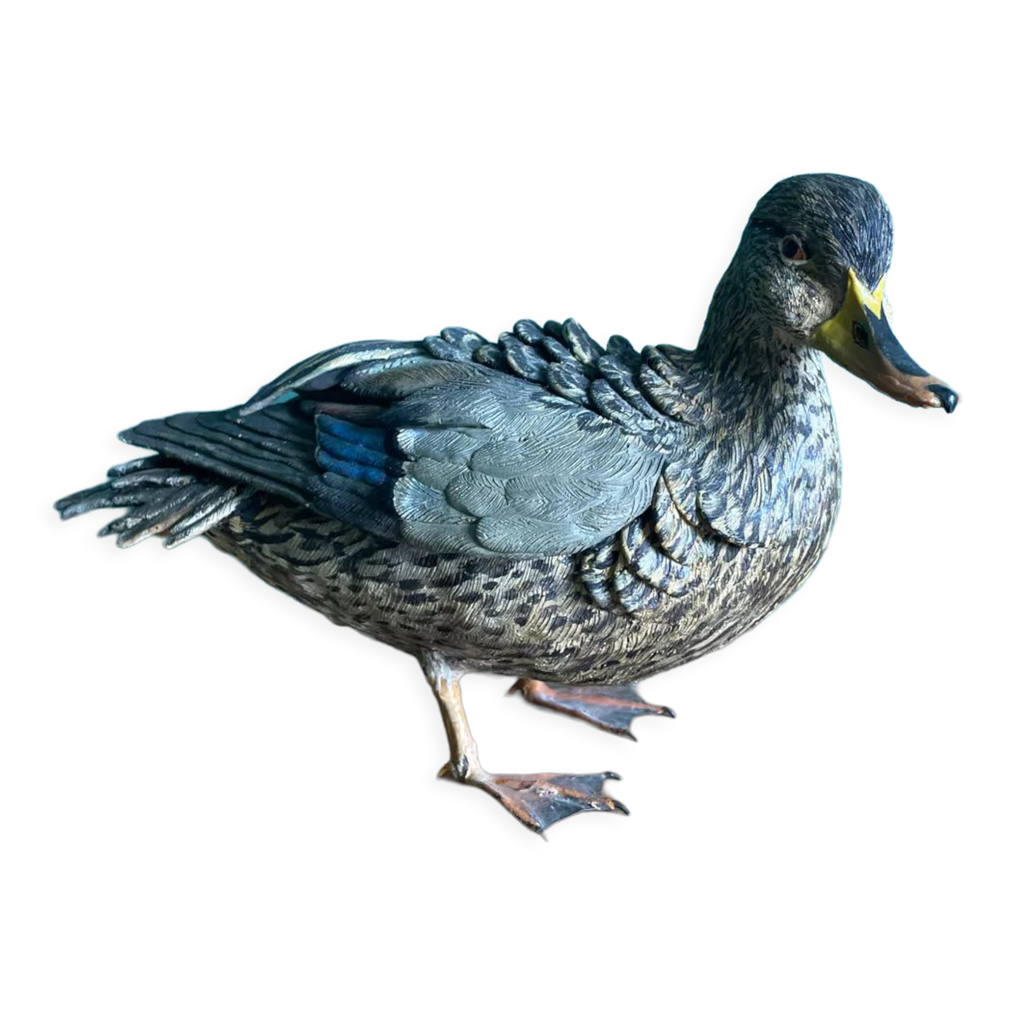 Polychrome terracotta duck