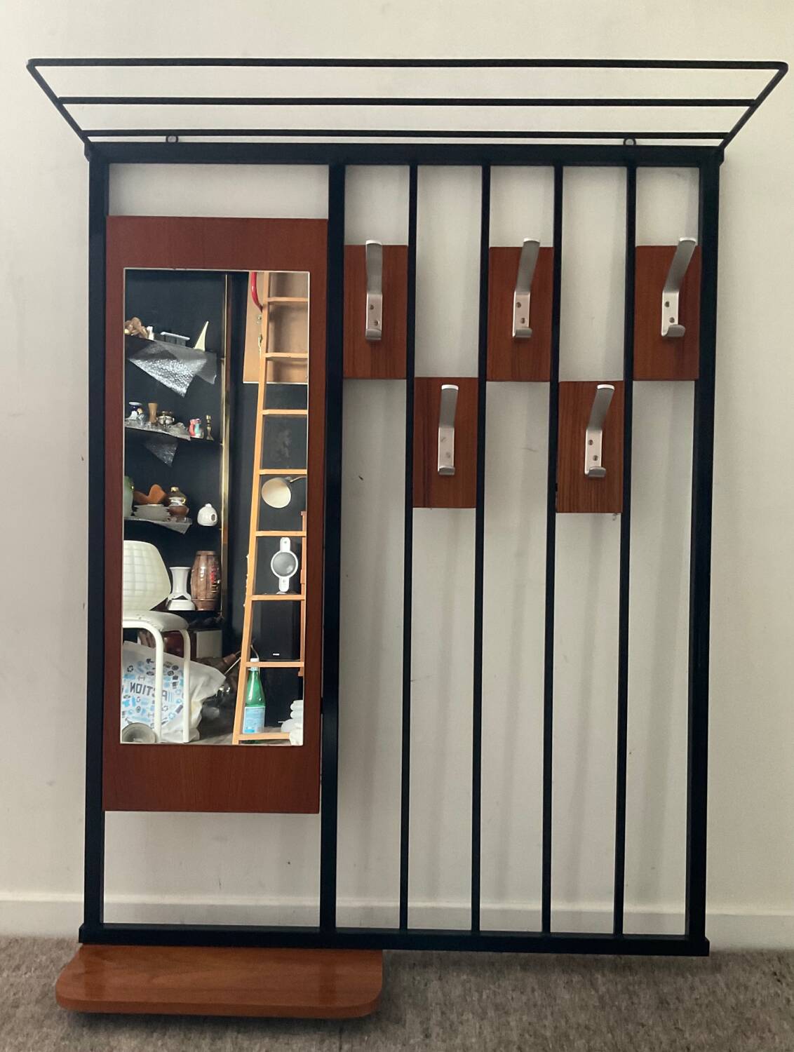 Scandinavian wall-mounted locker from the 60s in teak