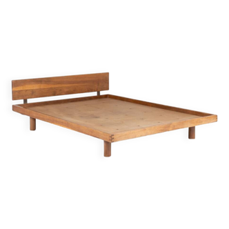 Pierre Chapo. Bed in blond oak “Godot” model. 1960s.