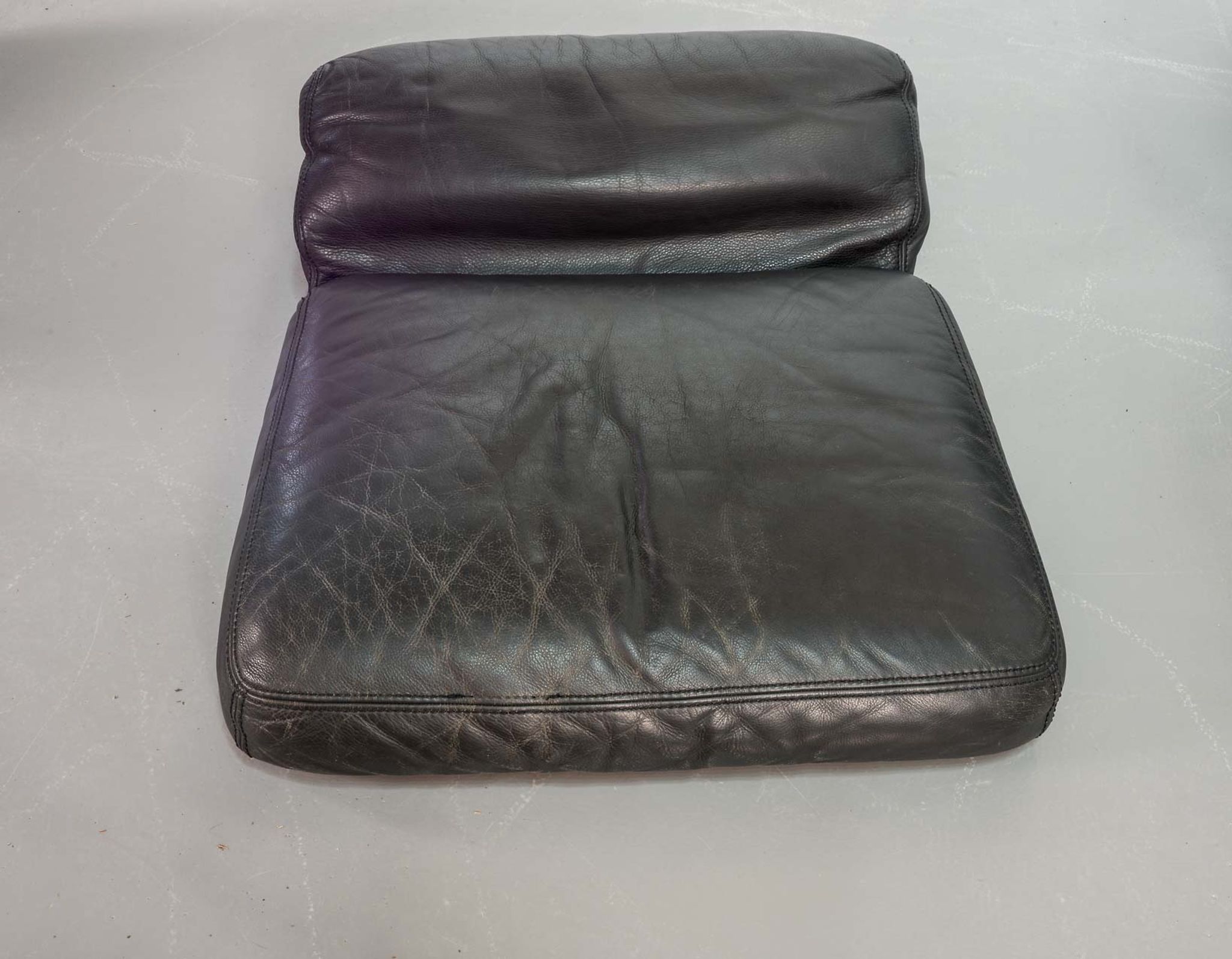 Durlet 'Jeep' Modular Sofa in Anthracite Grey Leather, Belgium 1970s