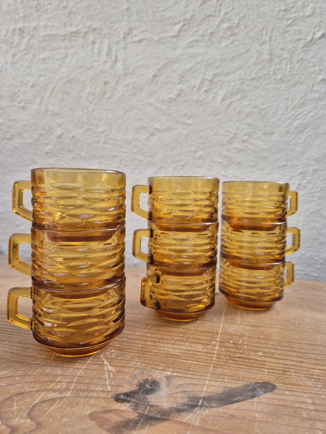 Amber glass cups
