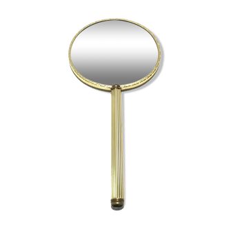 Round hand mirror art deco style 14cm