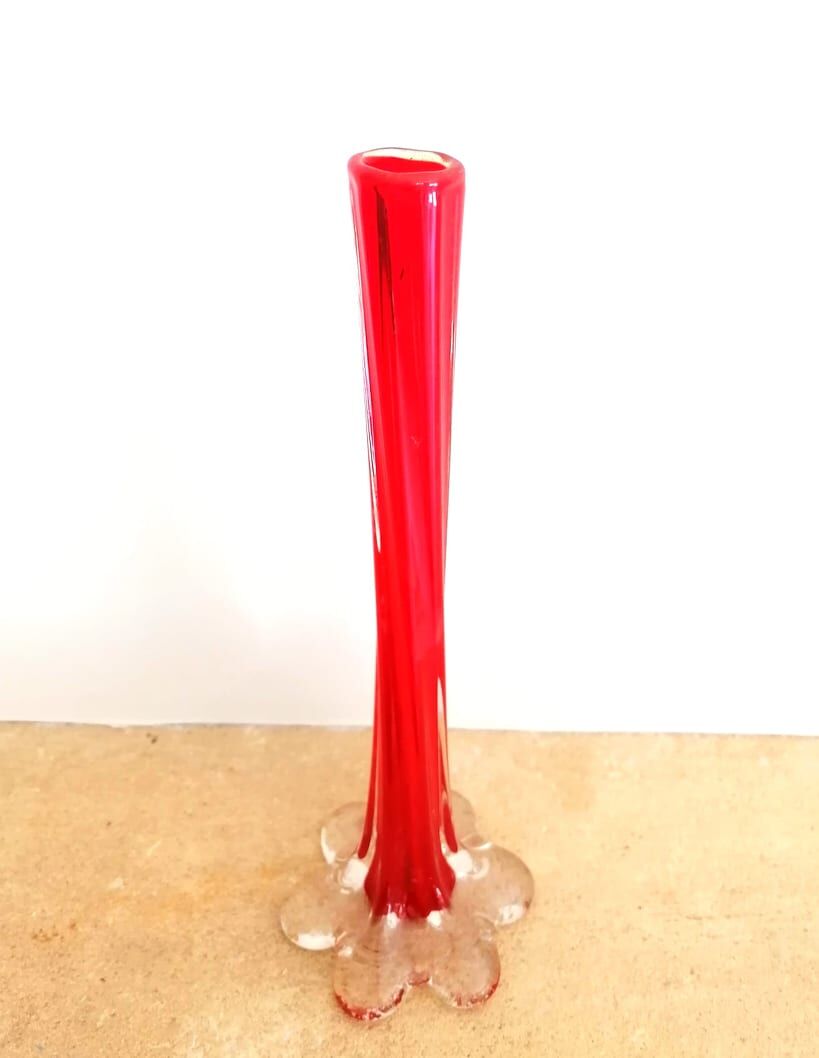 Red Soliflore Murano style, circa 1970