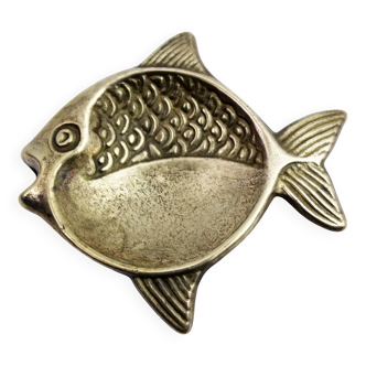 Vide poche vintage forme poisson en laiton
