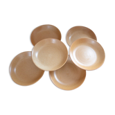 6 assiettes creuses gres village france