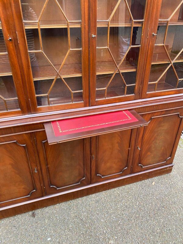 Vitrine anglaise 4 portes en acajou 1960