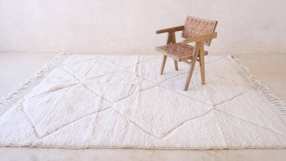 Tapis Blanc Beni Ourain - 297 x 224 cm
