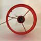 Vintage crystal lamp base with red pleated organza ribbon shade 1940