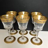 6 crystal wine glasses from Saint Louis thistle model