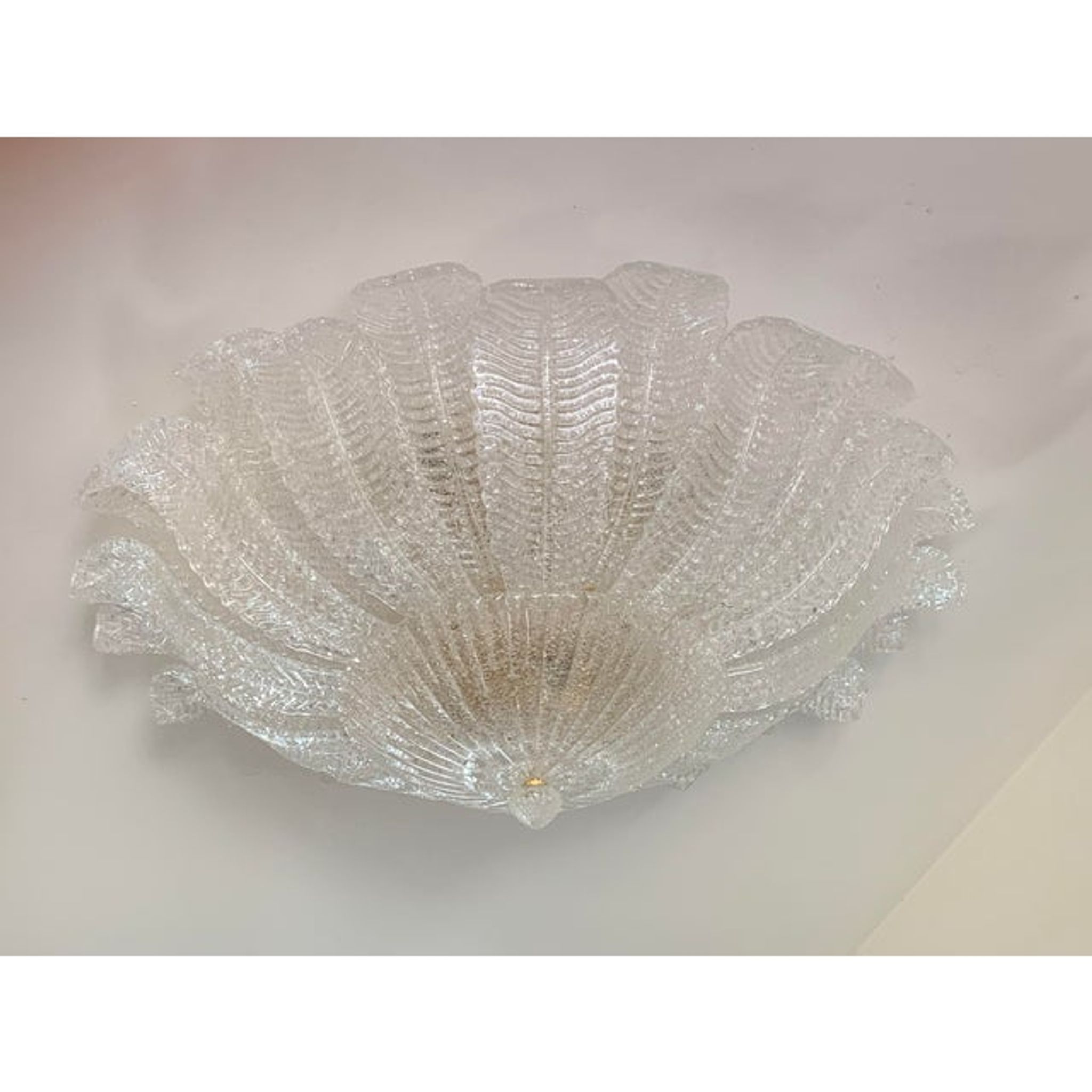 Paire de plafonniers en verre de Murano