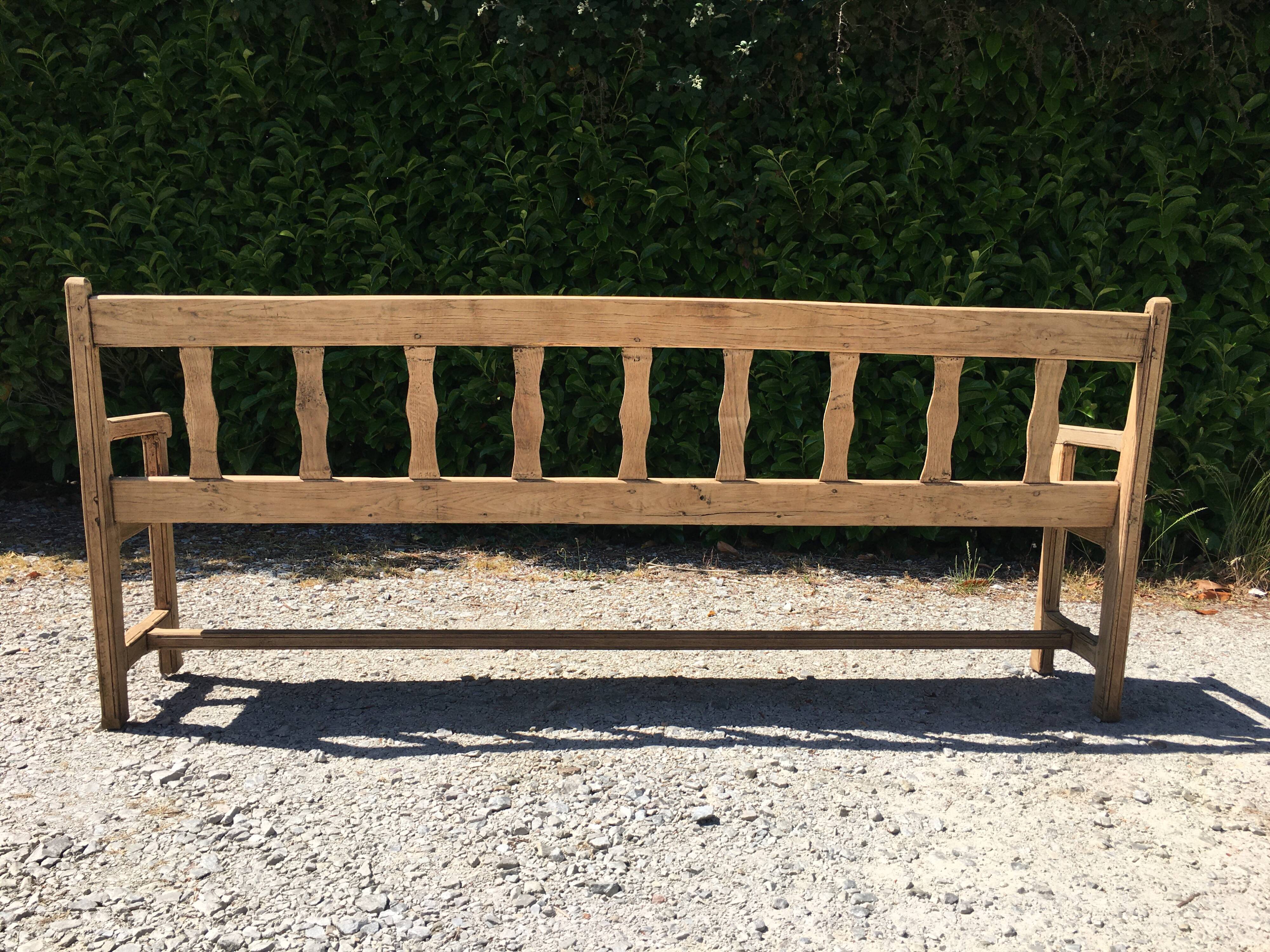 19th 10th wood oak back bench