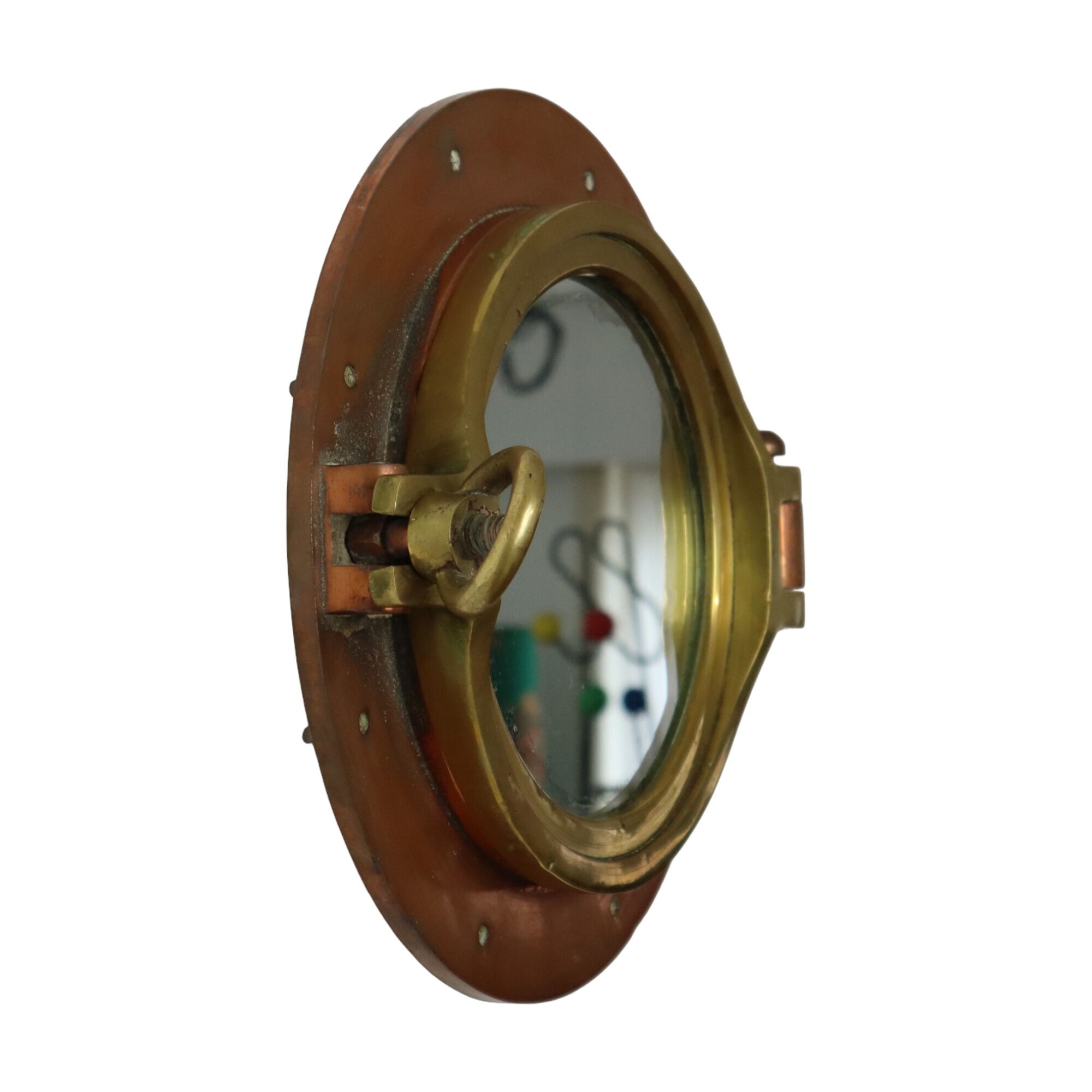 Authentic copper porthole mirror nautical shipping 32cm
