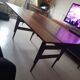 Scandinavian table convertible liftable in teak