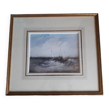 Tableau ancien représentant une marine