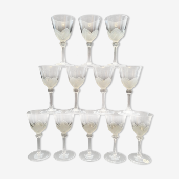 12 verres à liqueur 50 cl en cristal d'Arques J G Durand modèle Florence