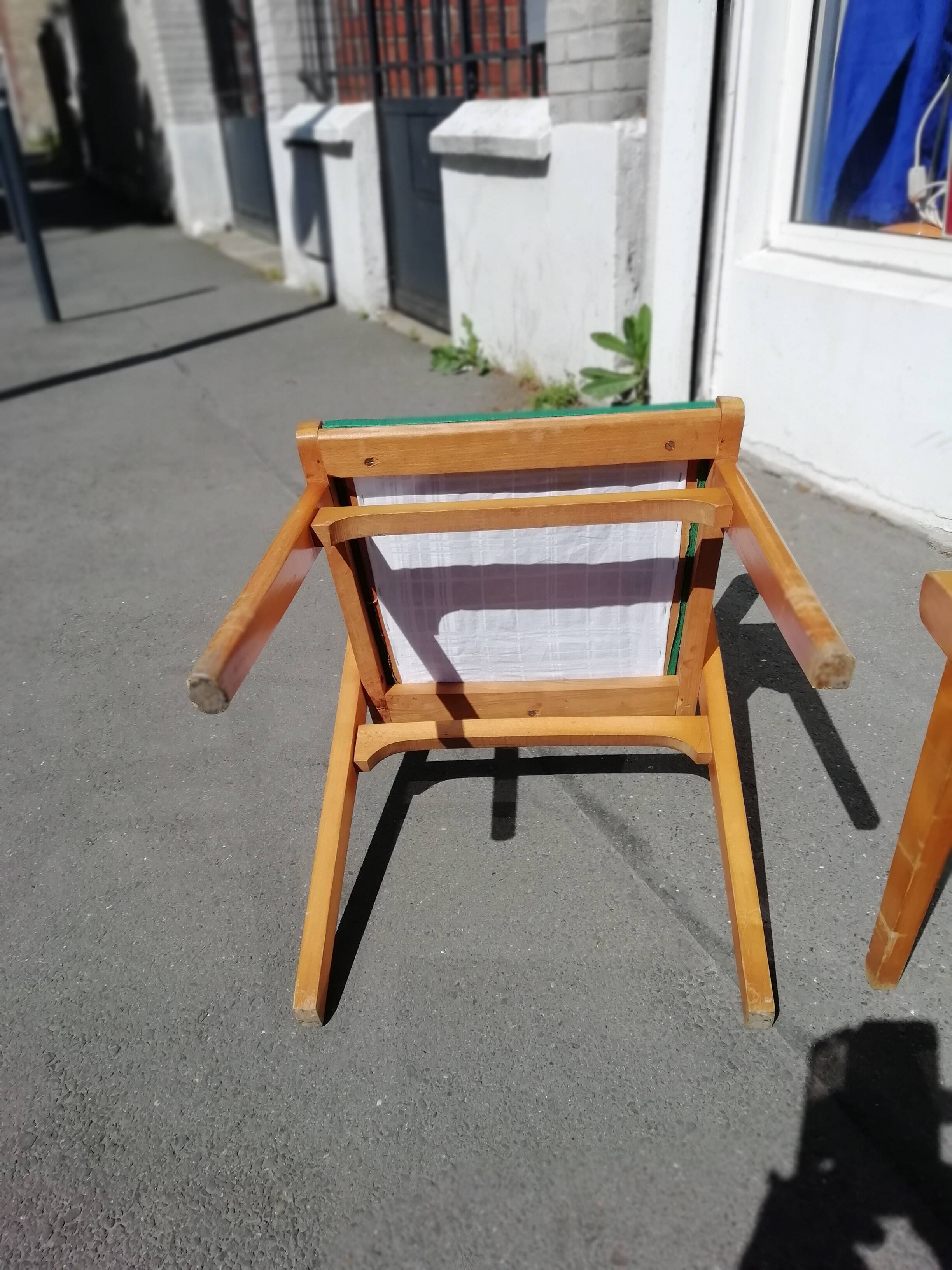 Pair of vintage 60s green armchairs
