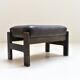 Scandinavian maroon leather stool