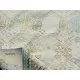Decorative Oushak Wool Area Rug with Geometric Design. Hand-knotted Beige Carpet