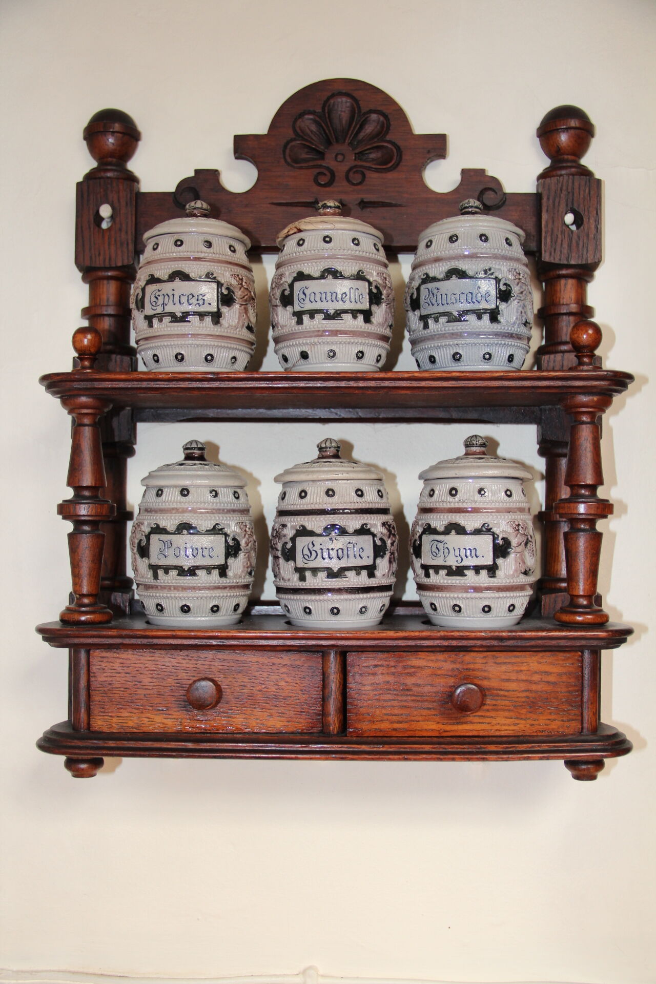 Rustic spice shelf, early XX°