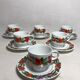 Series 6 cups old kaiser ceramic white + flowers vintage designs