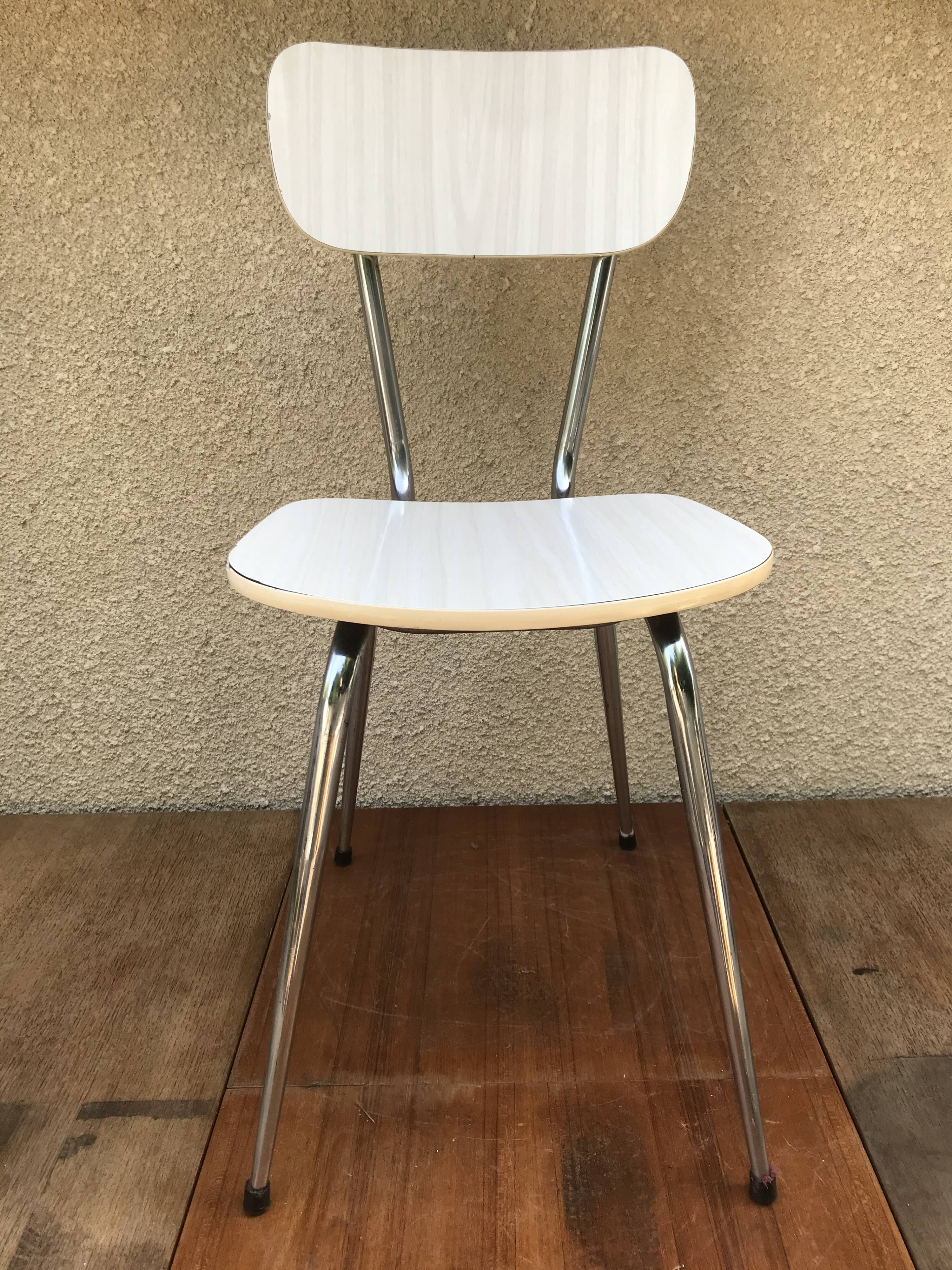 Former formica white kitchen chair