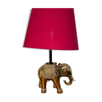 Lampe en laiton doré elephant