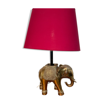 Elephant golden brass lamp