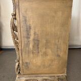 Patinated baroque crossbow chest of drawers