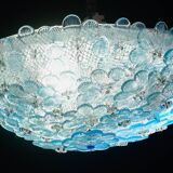 Amazing Murano ceiling light blu rubino flower by Seguso for Venini, Italy