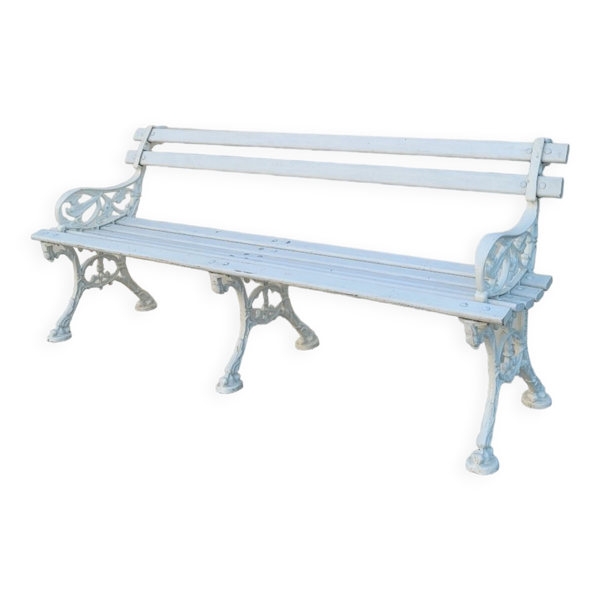 Banc de jardin signé Godin en fonte de maison bourgeoise