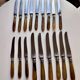 18 Wiskemann table knives in horn