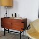 Petit buffet teck et métal, années 70