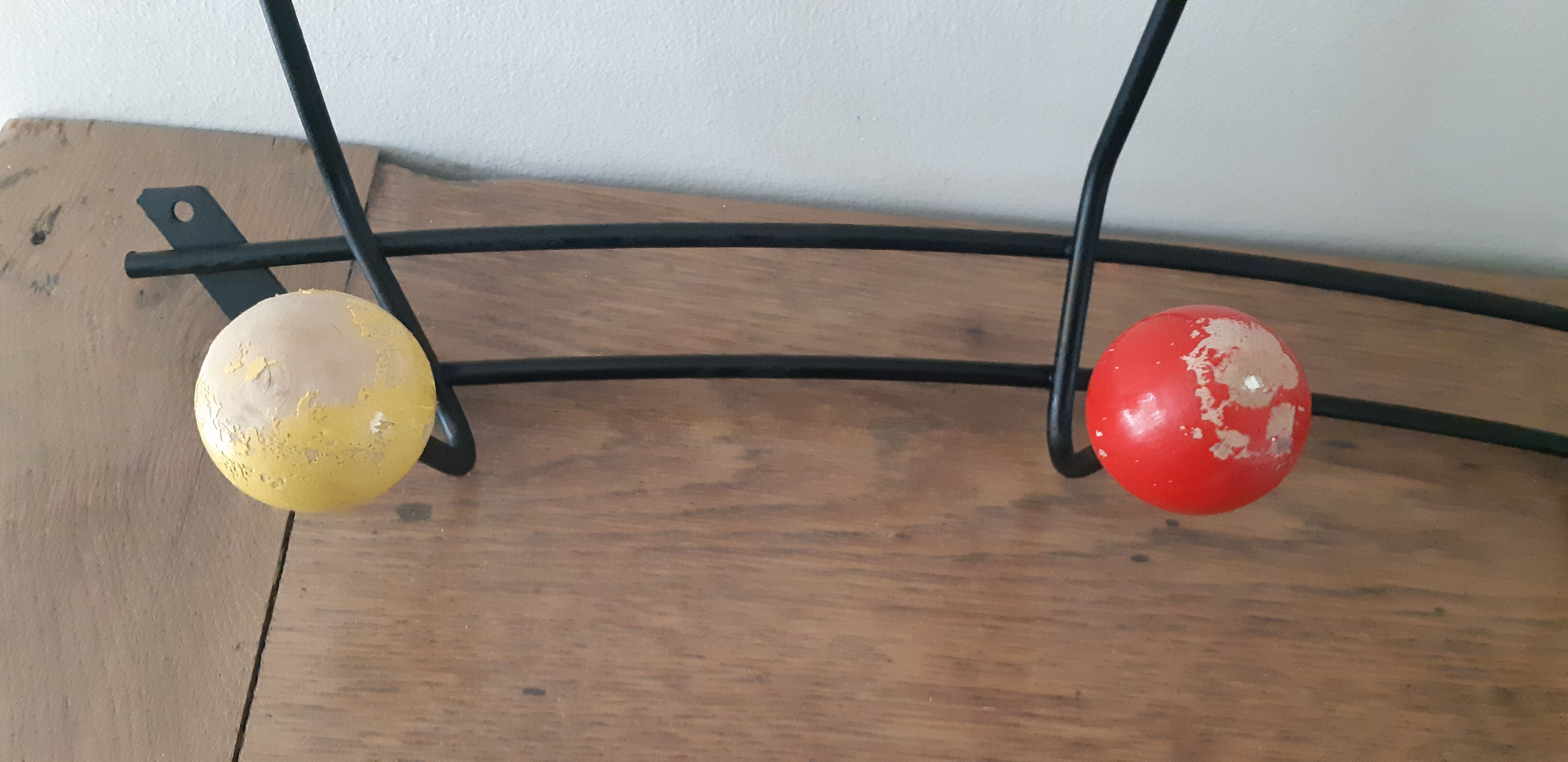 Coat rack, wooden ball hooks