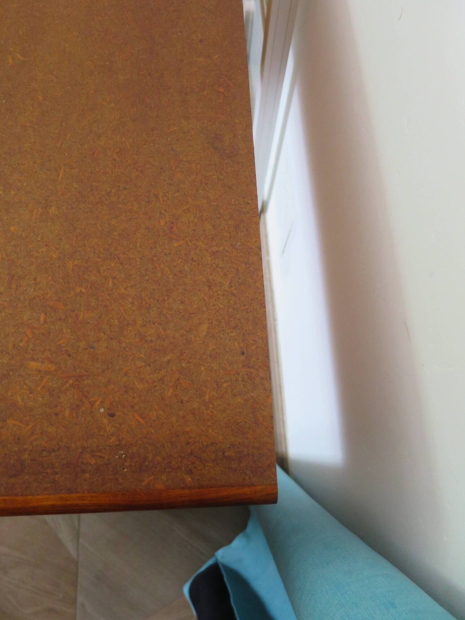 Vintage cane rattan desk with a large top and 5 drawers - 1960s/70s.