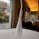 Salviati soliflore vase Aria Piccolo model in white ribbed glass