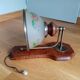 Wood brass glass sconce