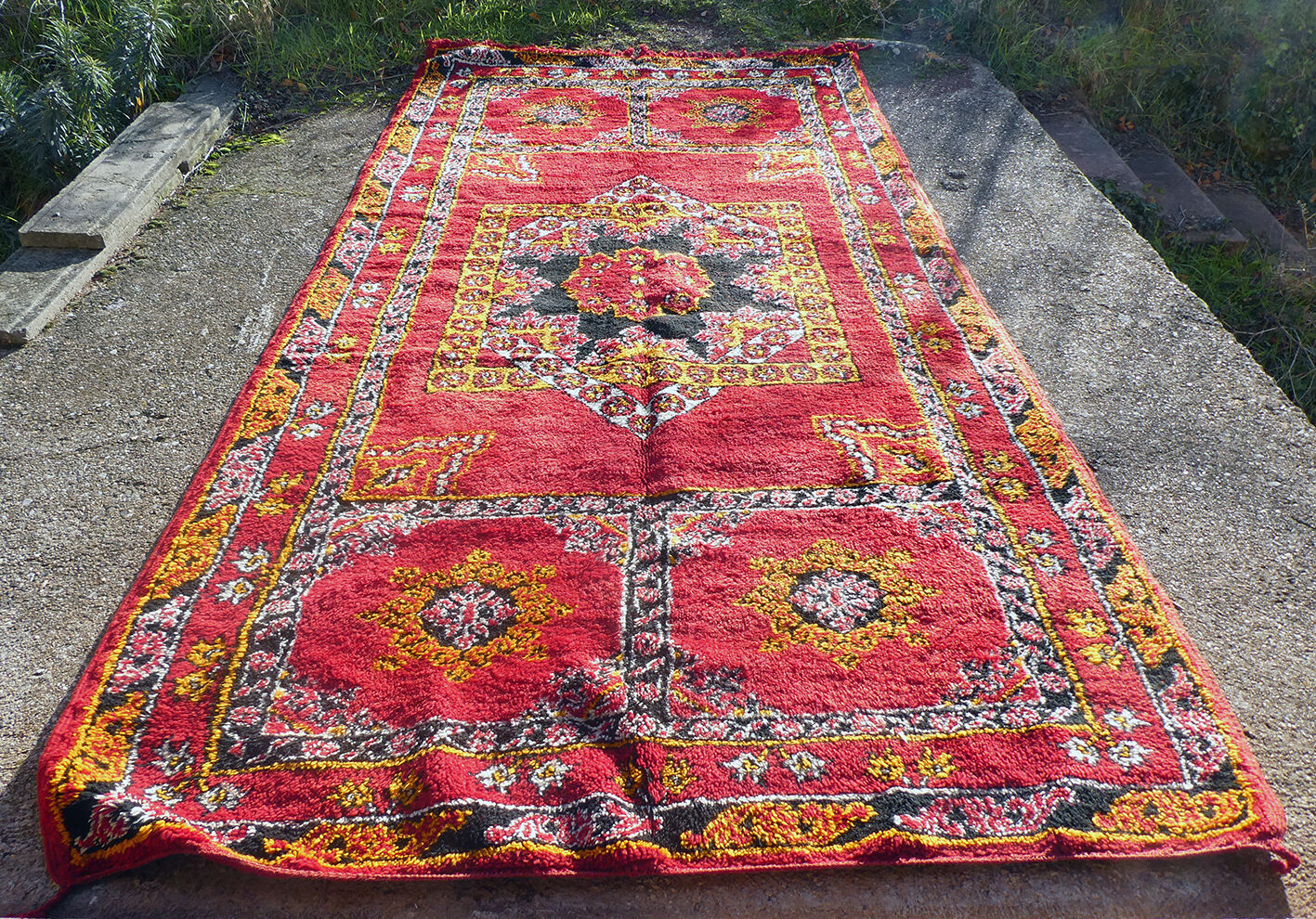 Vintage Moroccan Berber carpet Boujaad by Khenifra XXL 352x174 cm