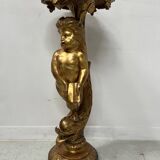 19th century gilded carved wooden presentation column